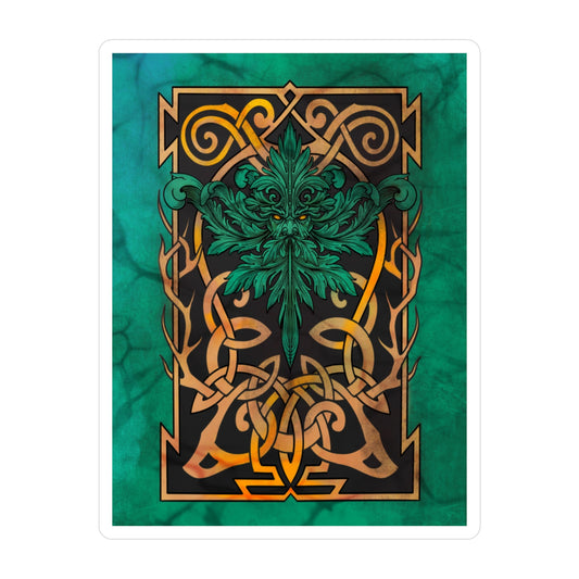 Celtic Kiss-Cut Vinyl Decals | Wall Art Stickers for Home Decor, Green Leaf Design for Gift Giving, Nature Lovers, Festivals