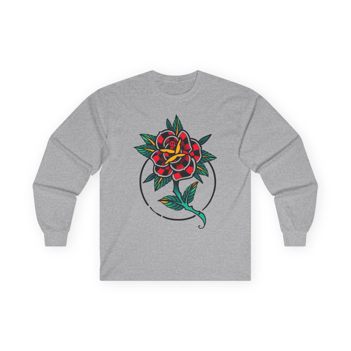 Stylish Unisex Long Sleeve Tee with Floral and Graffiti Designs - Perfect for Casual Outings, Gifts, Streetwear, and Festive Occasions