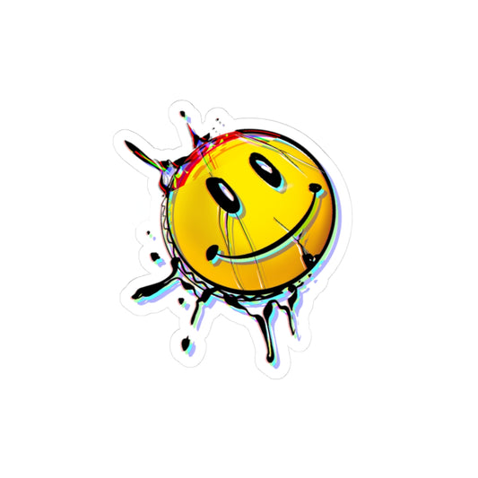 Cheerful Kiss-Cut Stickers, Smiley Face Vinyl Decals for Laptops, Phone Cases, Water Bottles, Gifts for Friends, Fun Decor